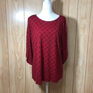 Liz Claiborne Dimond Round Neck 3/4 Sleeve Blouse XL
